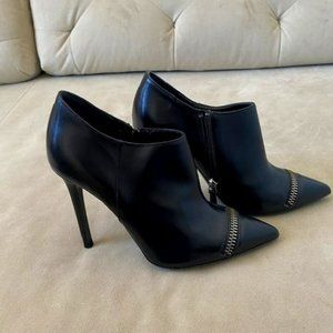 All Saints High Heel Black Leather Bootie